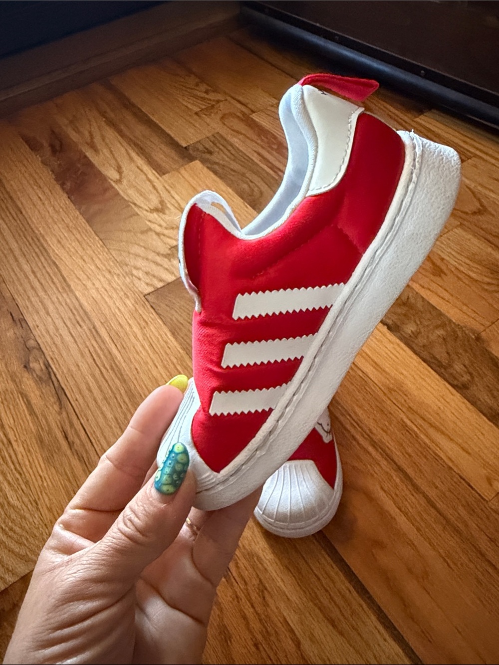 adidas Originals Kids Red and White Hello Kitty Slip-On Sneakers - Picture 3 of 8